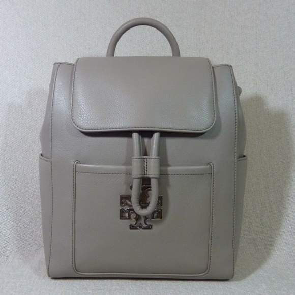 NEW Tory Burch Britten Gray Leather Backpack + Britten Continental Wallet main image 13